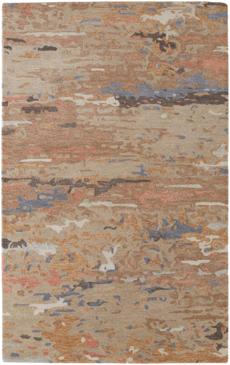 Calista Hand-Tufted Abstract Warm Beige/Blue Rug