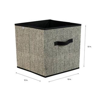 Simplify 12 in. H x 12 in. W x 12 in. D Black Plastic Cube Storage Bin 25432-BLACK