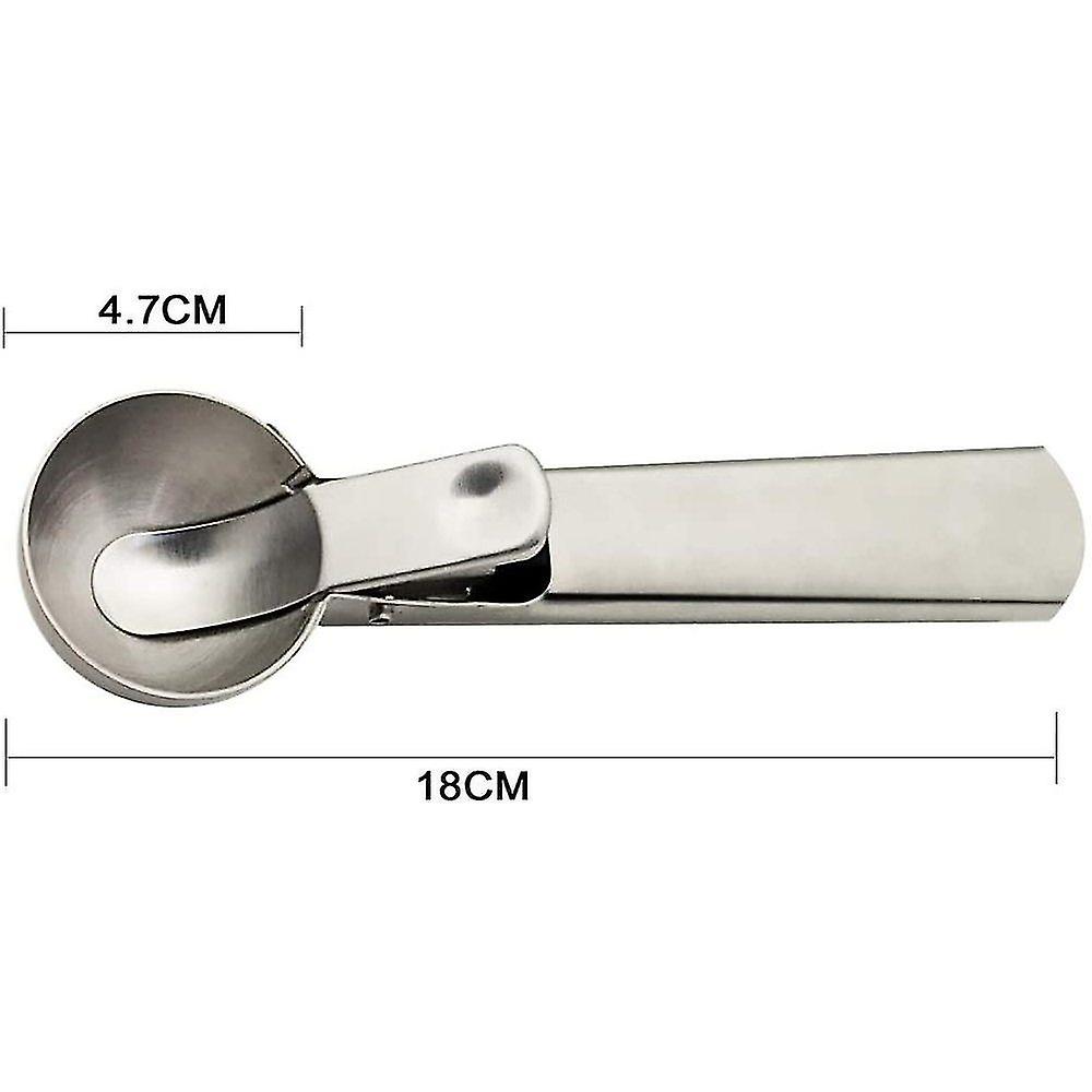 Ice Cream Scoop Stainless Steel - Ice Cream Spoon With Trigger - Ice Cream Scoop For Ice Cream， Cake Batter， Melon Ball， Meatballs