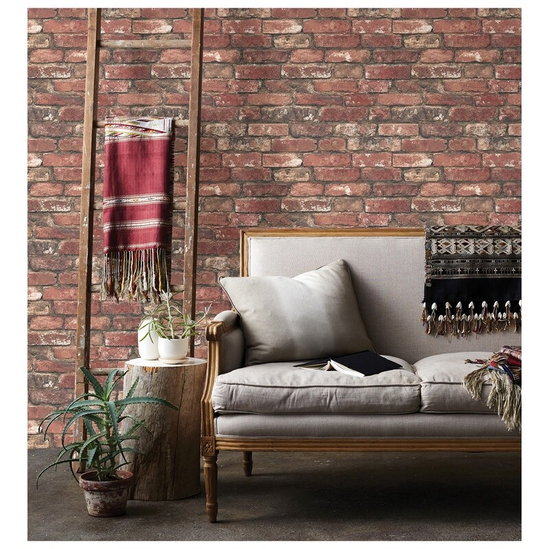 Loft Red Brick Wallpaper   20.5 x 396 x 0.025