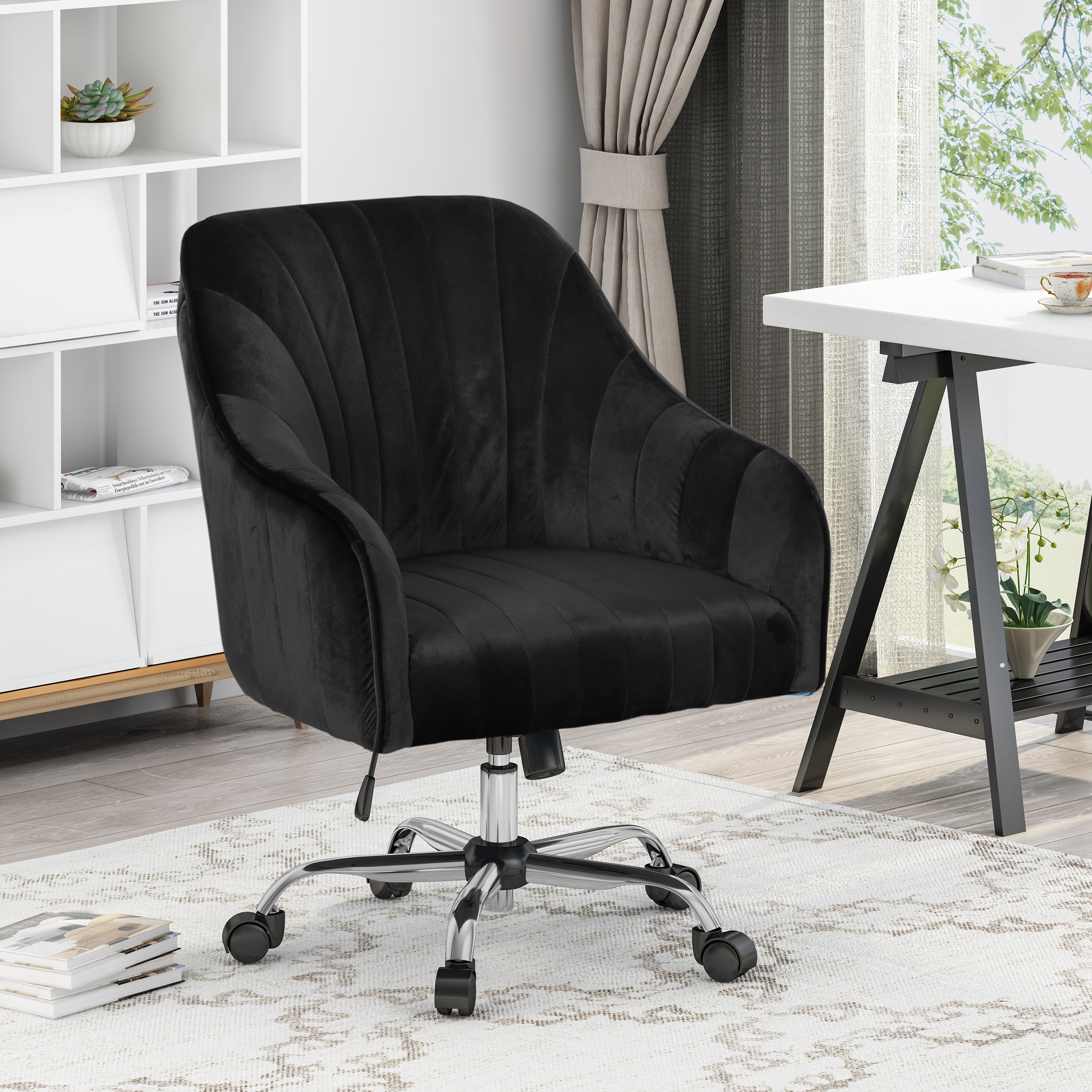 Haiden Glam Velvet Home Office Chair with Swivel Base