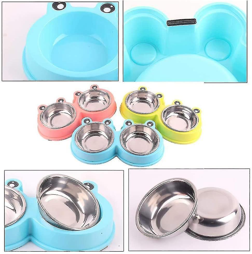 Cat Bowl， Double Bowl For Dog And Pets， Stainless Steel Pet Bowl Set， Double Bowl For Cat