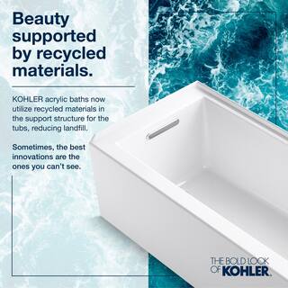 KOHLER Underscore 60 in. x 32 in. Soaking Bathtub with Right-Hand Drain in Ice Grey K-1957-RA-95