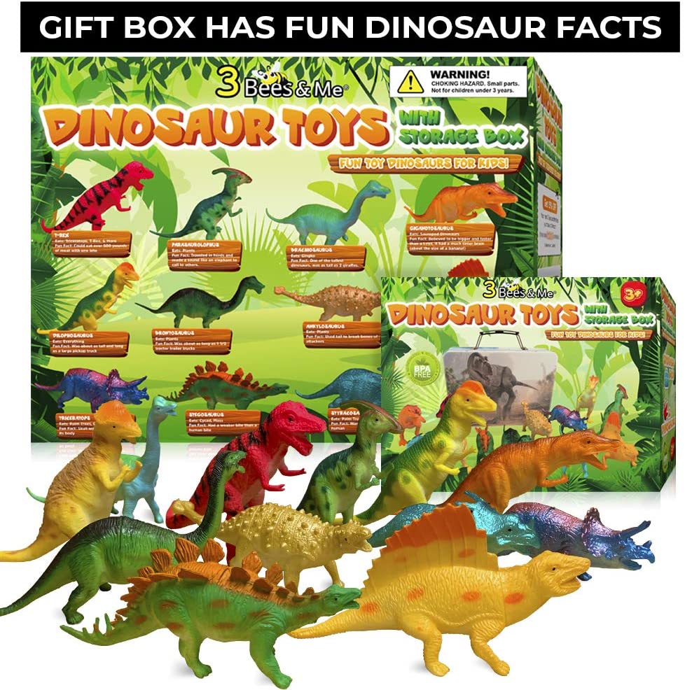 3 Bees and Me Dinosaur Toys for Boys and Girls with Storage Box