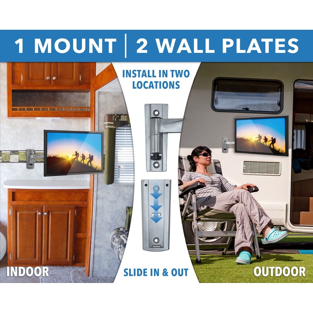 Mount It! Full Motion Lockable RV and Trailer TV Mount  Fits 22\