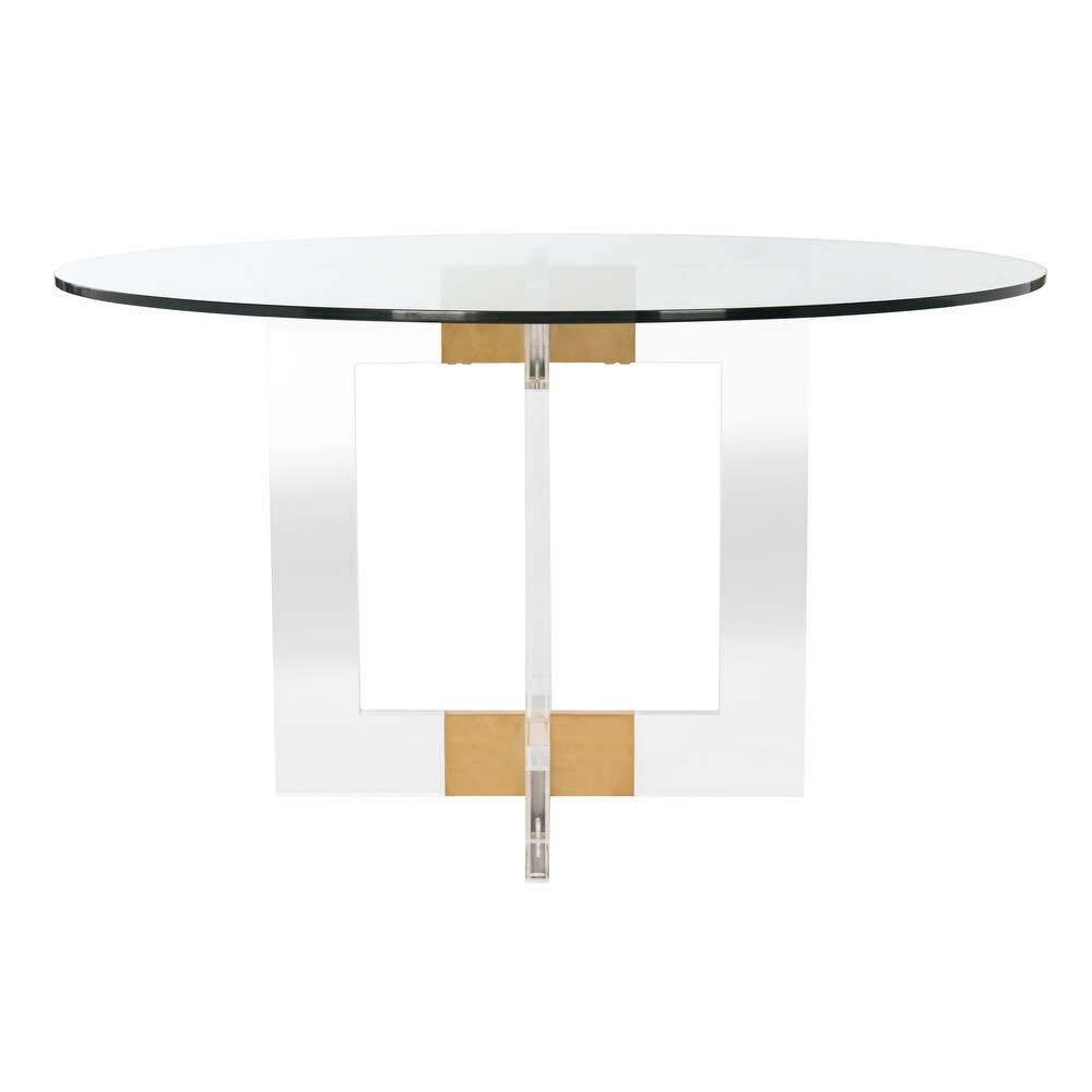 SAFAVIEH Couture Xevera Round Acrylic Dining Table   42\