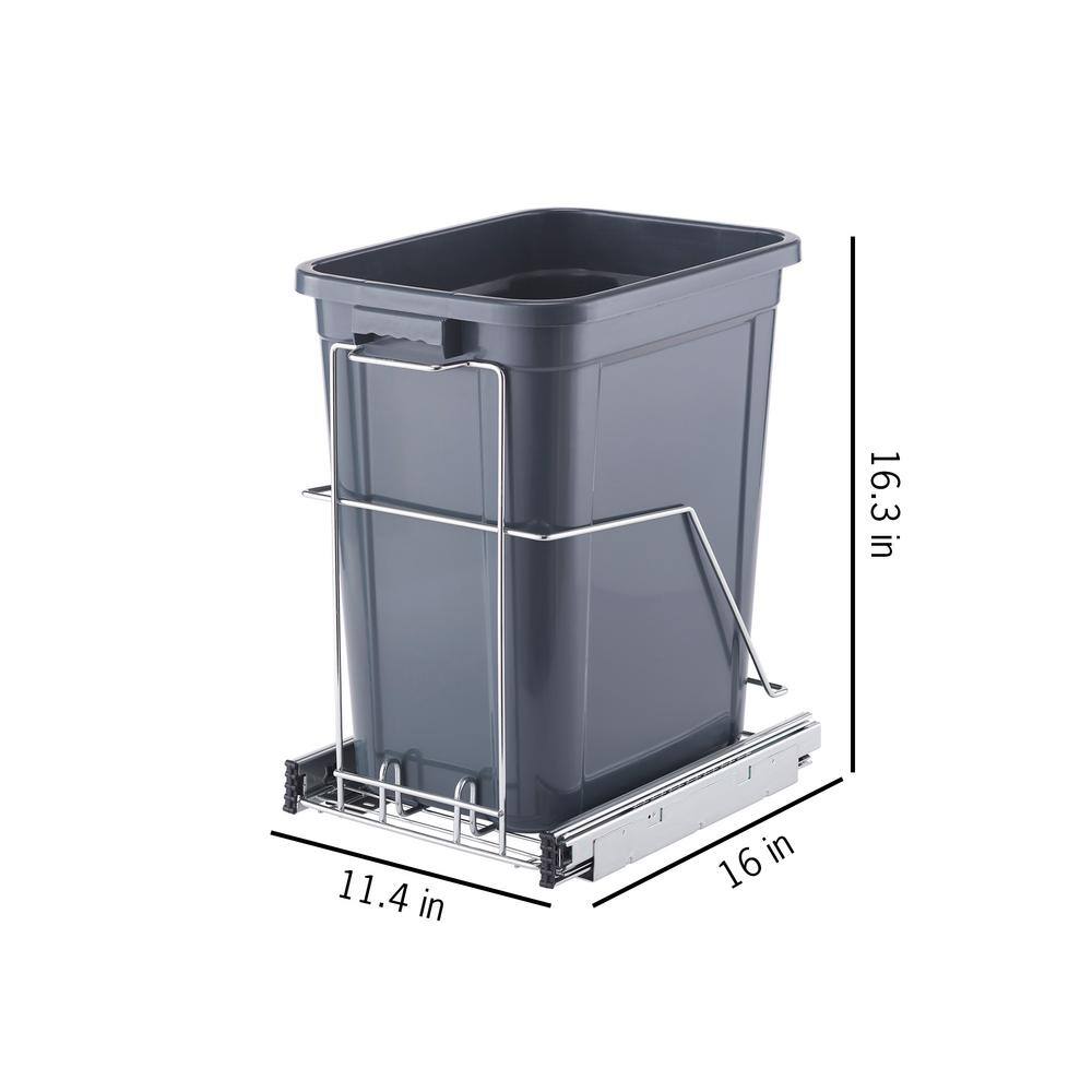 TRINITY EcoStorage 25 Gal. Sliding Trash Can Chrome TBFZ-2216