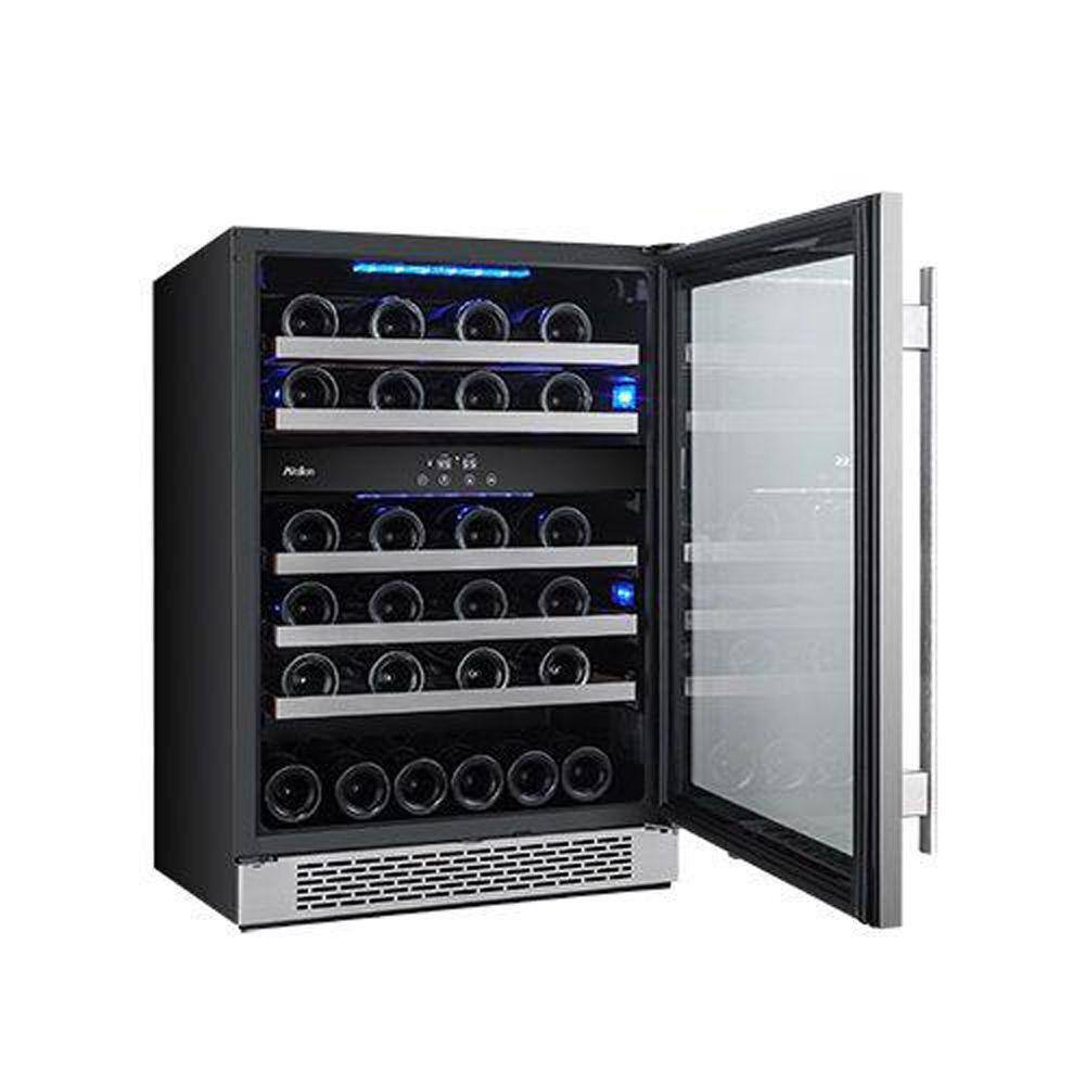 Avallon Dual Zone 24 in. 46-Bottle Built-in Wine Cooler AWC241DBLSS