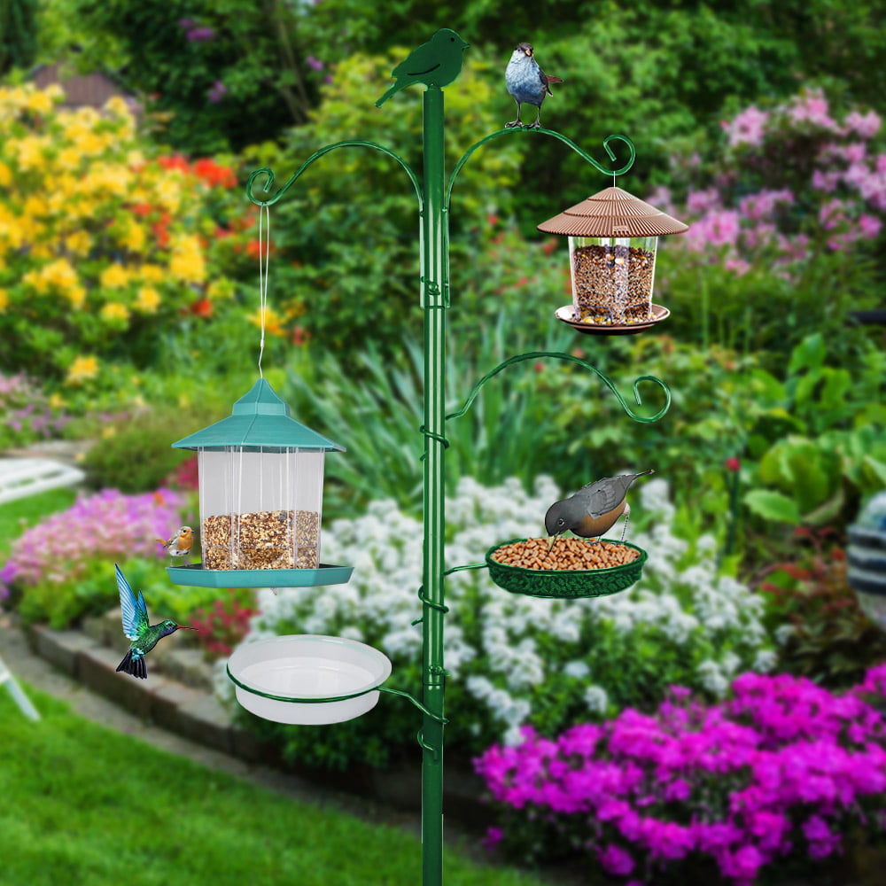 YANZ Bird Feeder Pole， Premium Bird Feeder Stand Outside，Bird Feeding Station Outdoors， 72.8