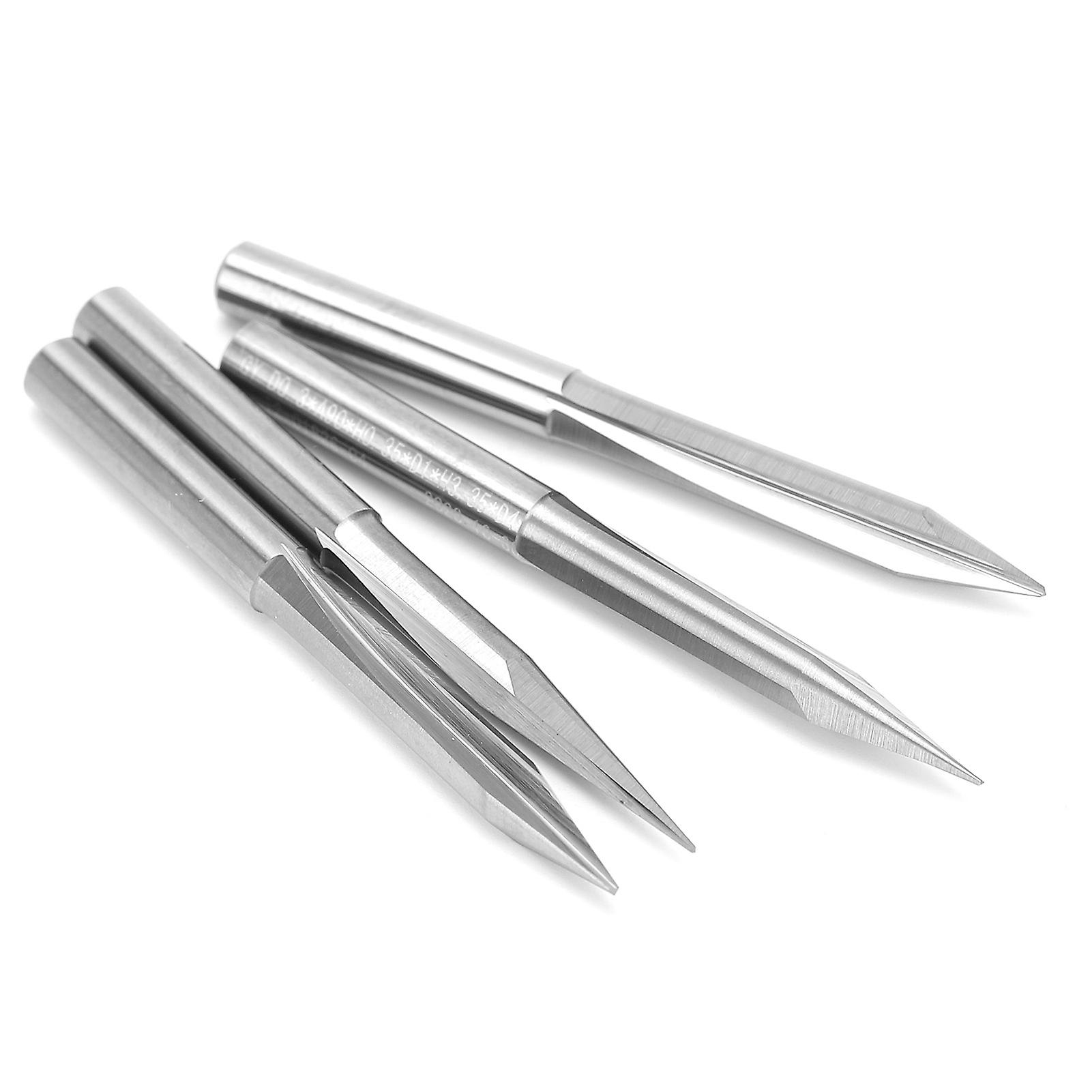 4pcs Vshaped Carving Cutter 2edged Engraving Bit 4x0.4x15/4x0.4x20/4x0.4x25/4x0.4x30