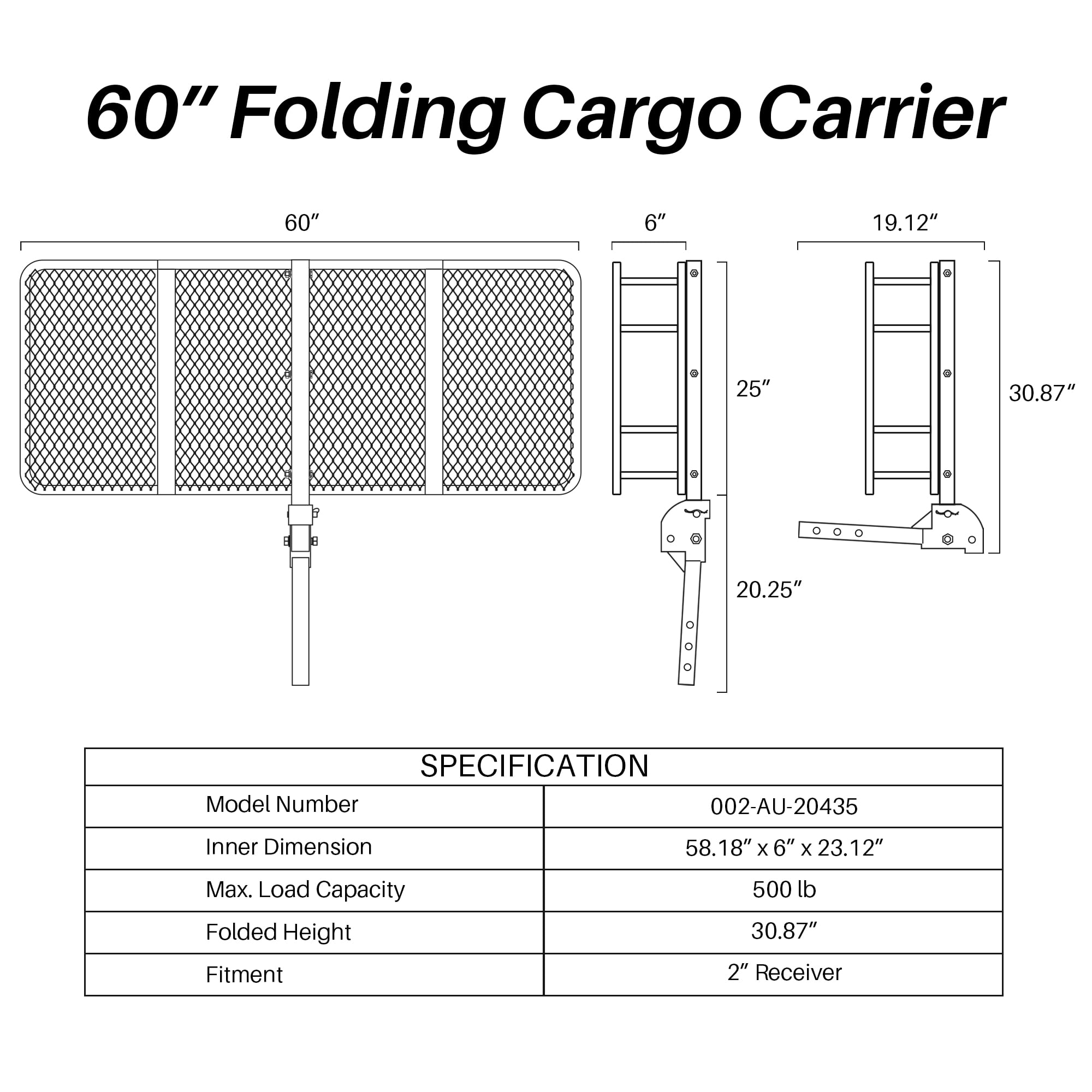 Arksen Folding Cargo Carrier Luggage Basket 2