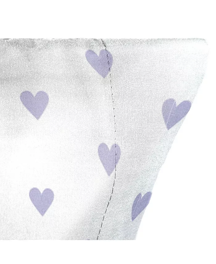 Saturday Park Purple Hearts 100% Organic Cotton standard Pillowcase