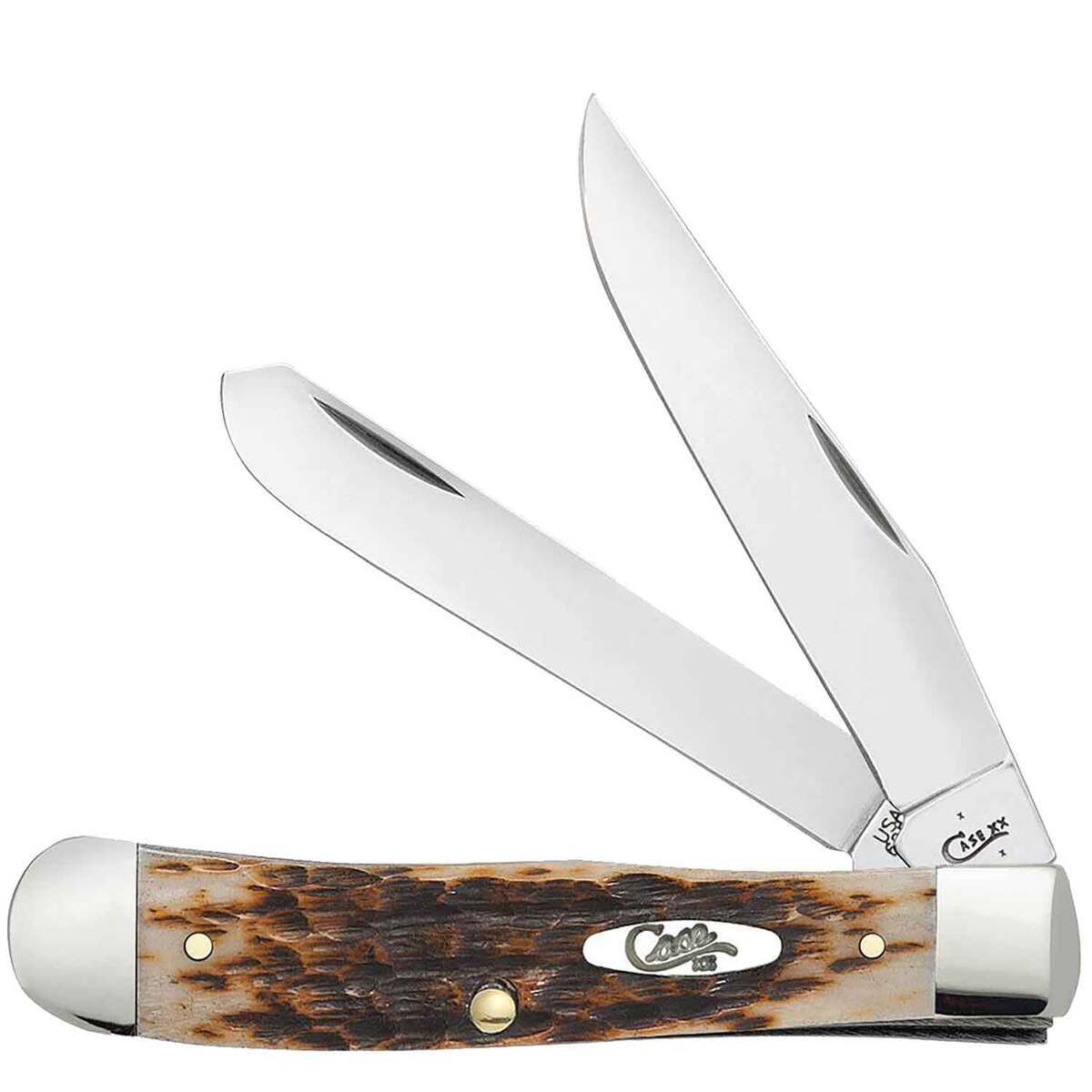 Case Trapper 3.27 inch Folding Knife  Amber