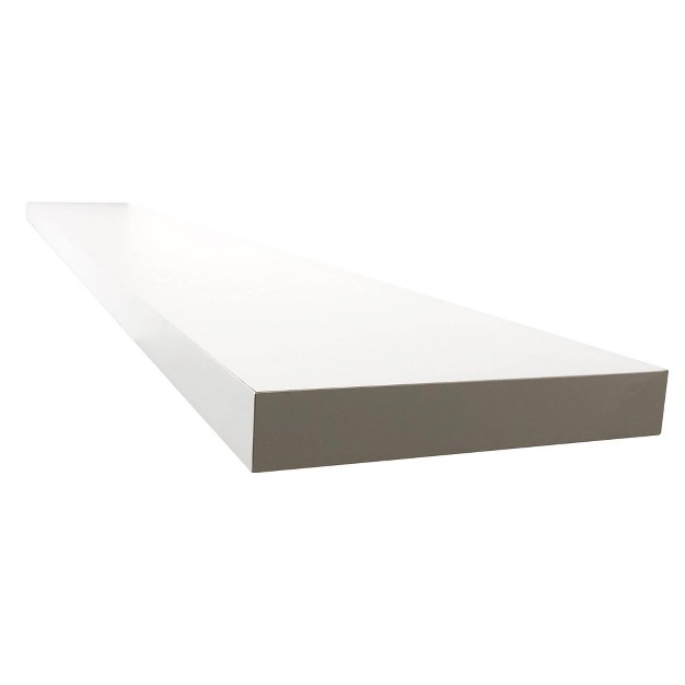 Slim Low Profile Floating Wall Shelf White Inplace