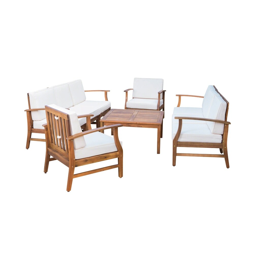 Perla Outdoor Acacia Wood 9 piece Sofa Set by Christopher Knight Home