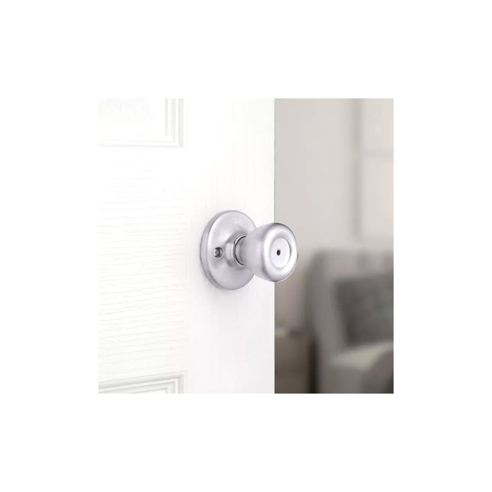 Satin Chrome Bed/Bath Tylo Privacy Door Knob Set ;