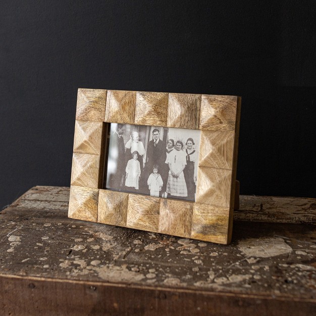 4x6 Inch Pieced Square Picture Frame Natural Mango Wood Mdf amp Glass By Foreside Home amp Garden