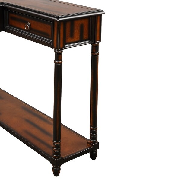 Console Table Sofa Table with Drawers Luxurious and Exquisite Design for Entryway with Projecting Drawers and Long Shelf