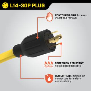 Champion Power Equipment 25 fts. 30 Amp 125250-Volt Fan-Style Flat Generator Extension Cord 100437