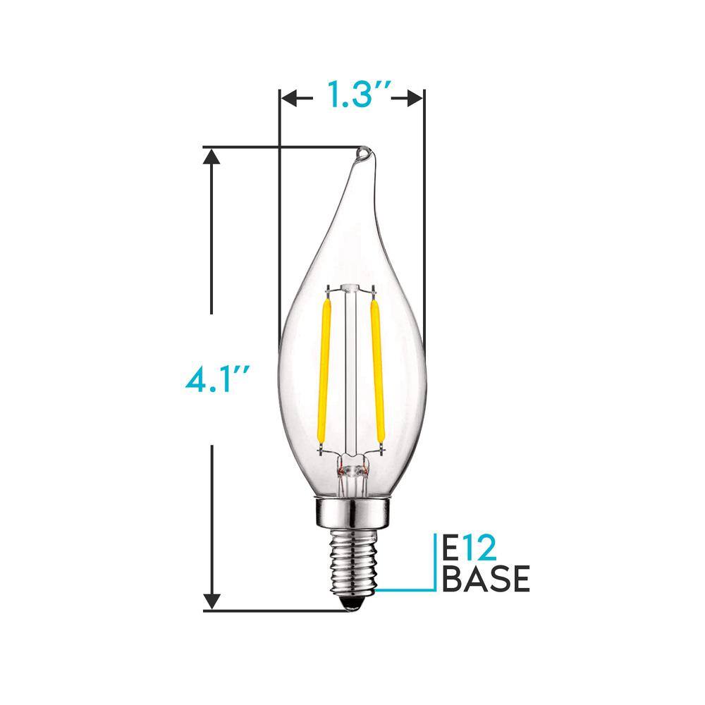 LUXRITE 40-Watt Equivalent CA11 Dimmable LED Light Bulbs UL Listed 4000K Cool White (12-Pack) LR21577-12PK