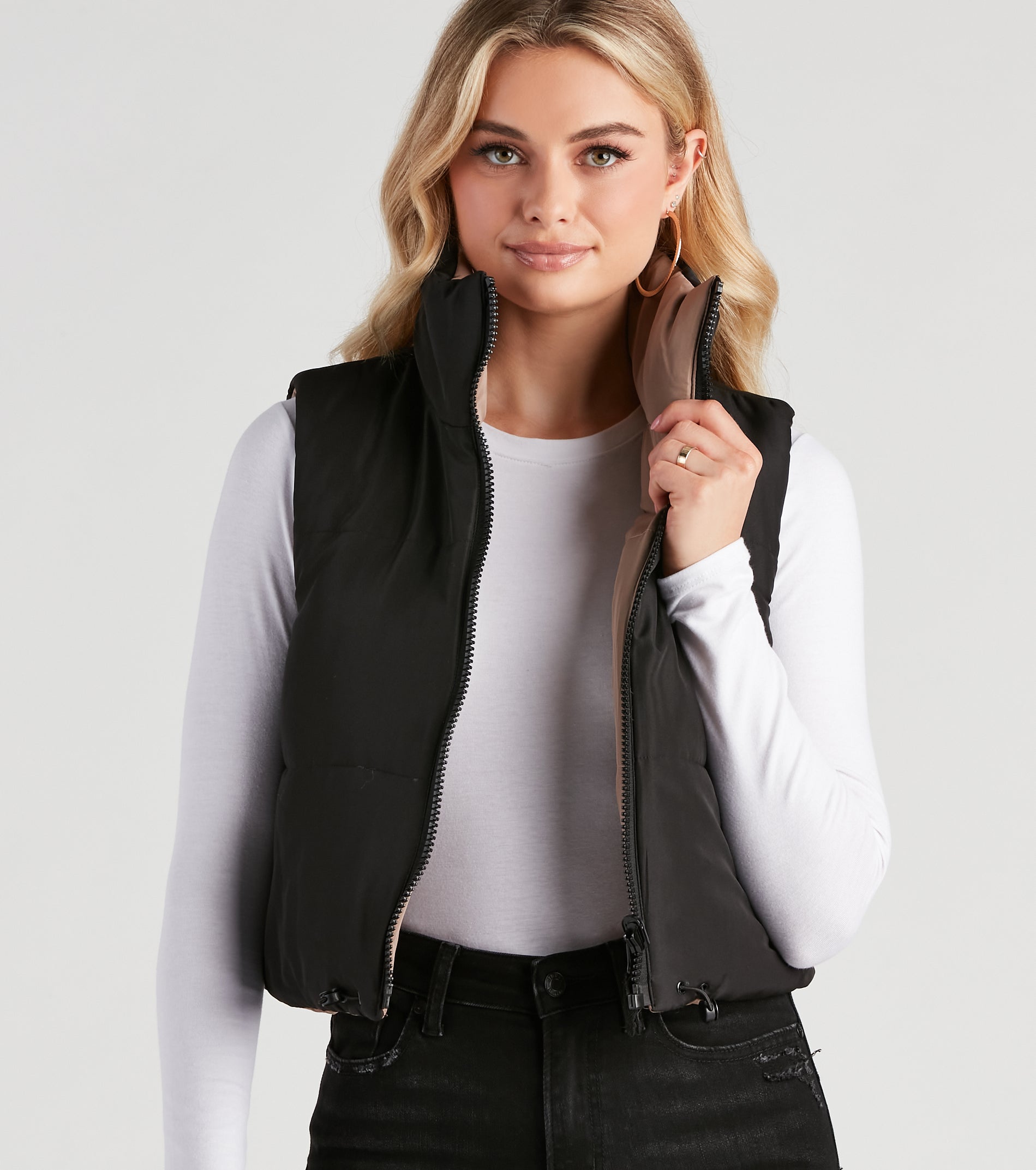 Stylish Puff Reversible Crop Vest