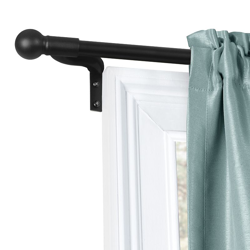 Zenna Home Smart Rods Easy Install Adjustable Cafe Window Rod with Ball Finials