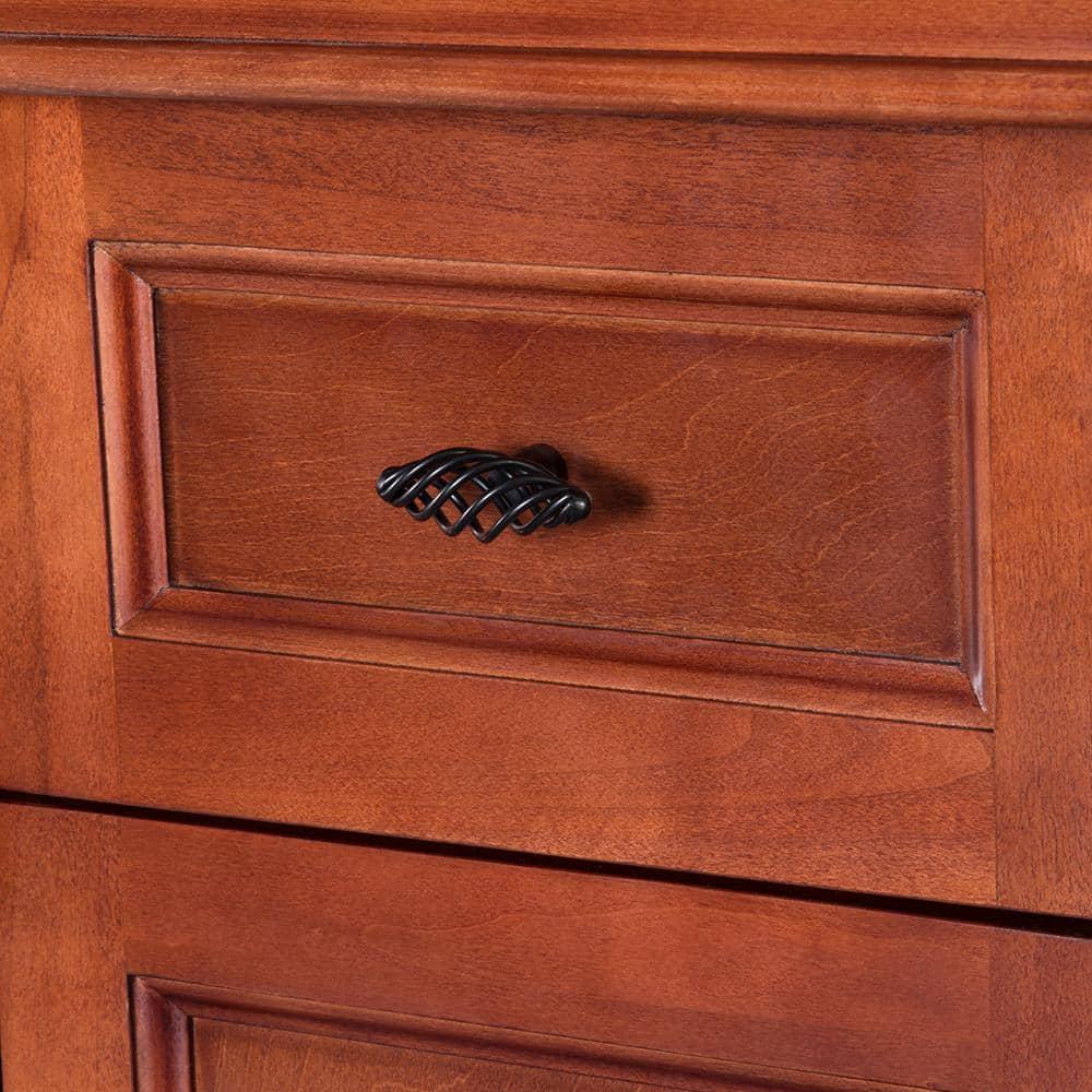 Home Decorators Collection Naples 48 in W Bath Vanity Cabinet Only in Warm Cinnamon with Right Hand Drawers