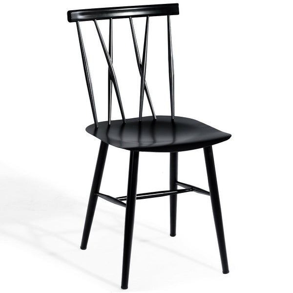 Costway Set of 2 Dining Side Chairs Chairs Armless Cross Back Kitchen - See Details