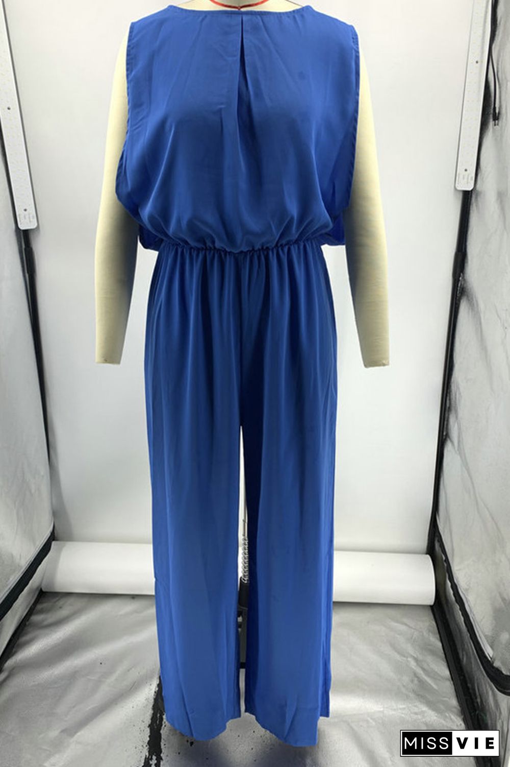 Backless Plain ONe Piece Jumpsuit