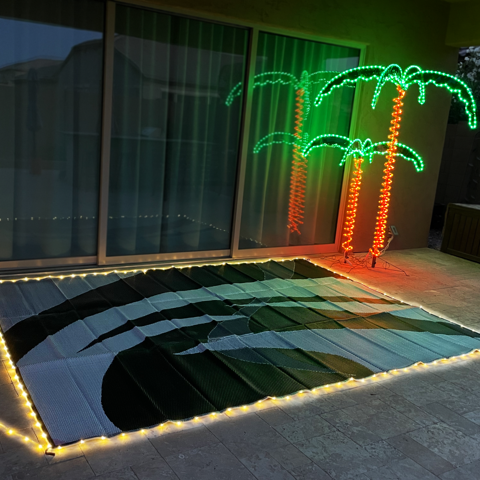 Stylish Camping LED Illuminated Graphic Swirl Mat 8'x11'