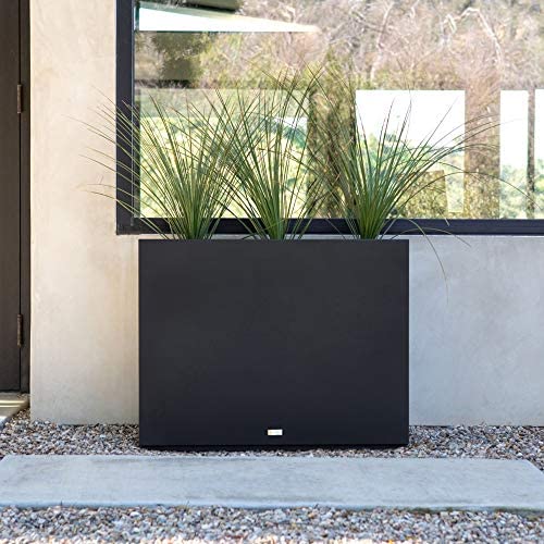 Veradek Metallic Series Galvanized Steel Medium Indoor/Outdoor Span Planter (30′′ H x 10′′ W x 38′′ L, Black)