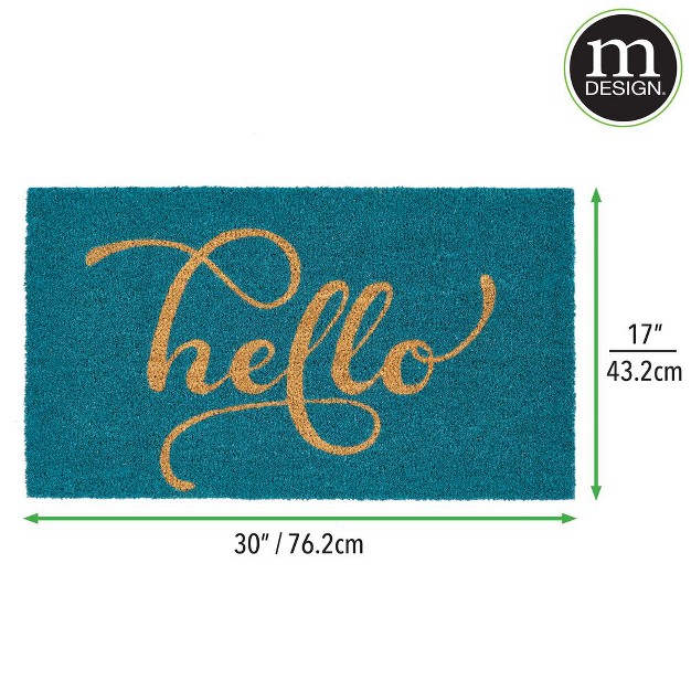 Mdesign Entryway Doormat With Natural Fibers Decorative Script