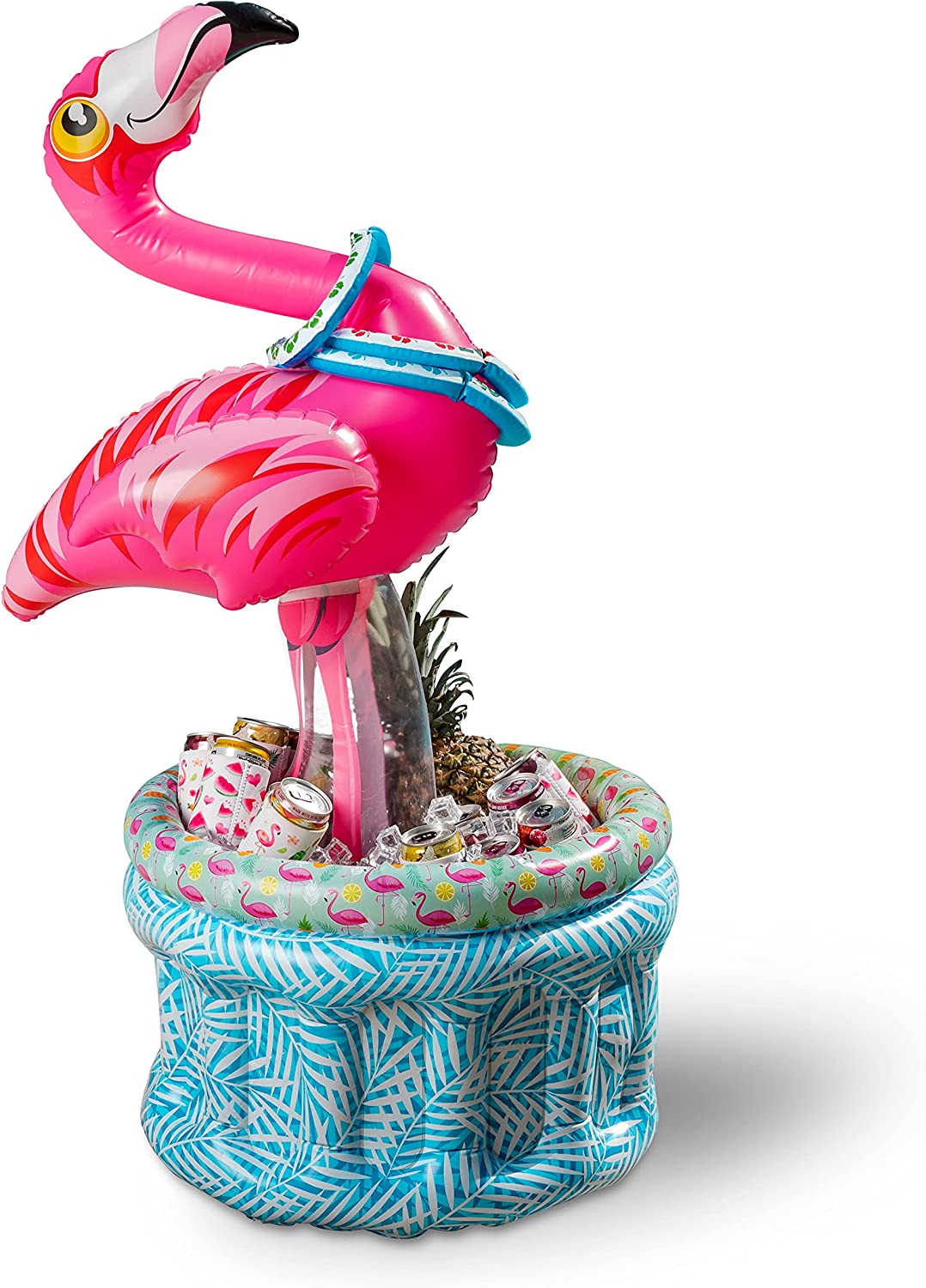 clearance sale - 50in Inflatable Flamingo Cooler With Toss Rings