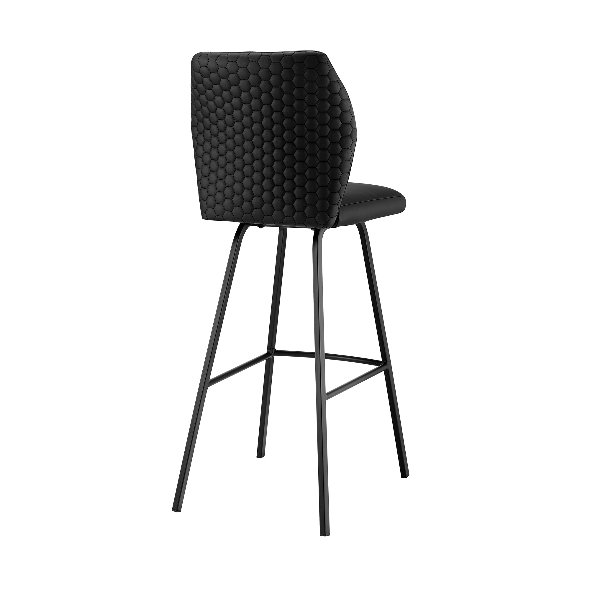 Tandy Black Faux Leather and Black Metal 30 Bar Stool