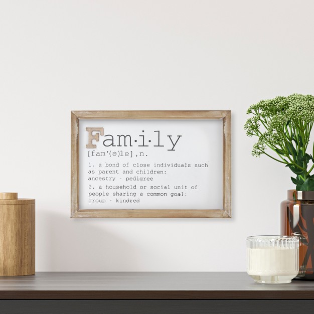 Wooden Framed Definition Of quot family quot Plaque Wall Decor