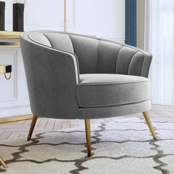 Modern Velvet Accent Barrel Chair Leisure Accent Chair Living Room Upholstered Armchair Vanity Chair for Bedroom