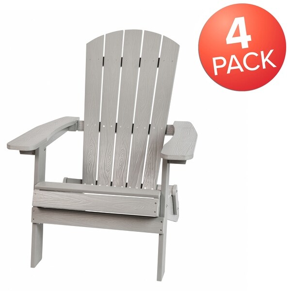 Polyresin Folding Adirondack Indoor/Outdoor Patio Chair (Set of 4)