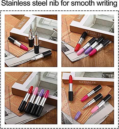 20 Pieces Lipstick Shape Pen Writing Ink Pens Cute Lipstick Ballpoint Pens For Students Kids Presents Office Stationery Supplies