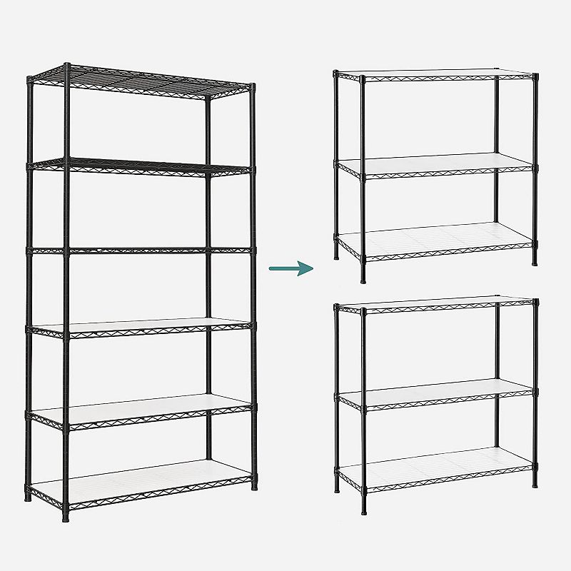 Storage Shelves， Metal Shelves， Kitchen Shelving Unit with Adjustable Shelves