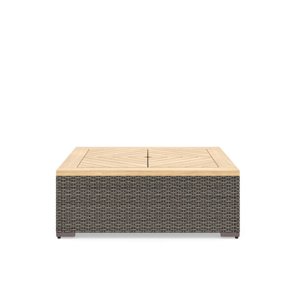 Boca Raton Rattan and Beige Outdoor Coffee Table