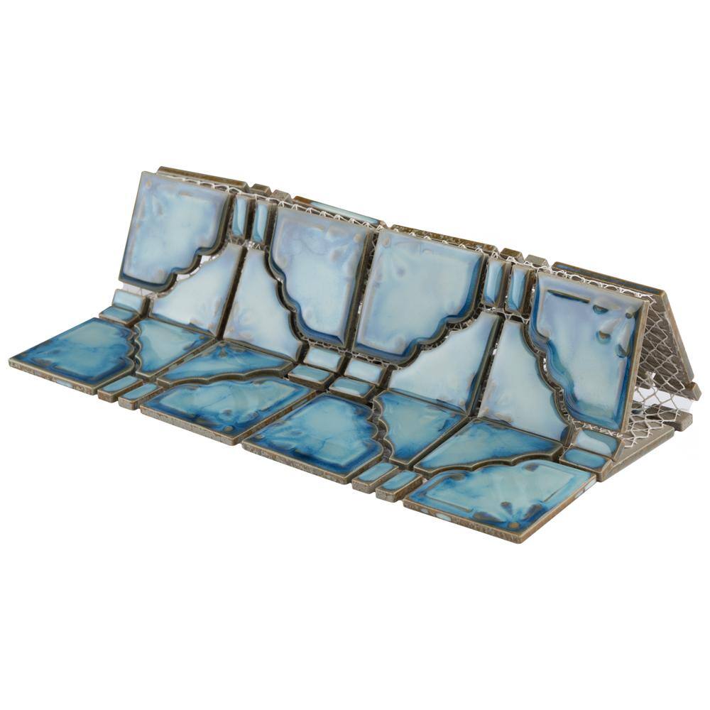 Merola Tile Moonbeam Diva Blue 12 in. x 12 in. Porcelain Mosaic Tile (9.79 sq. ft.  Case) FKOMB21