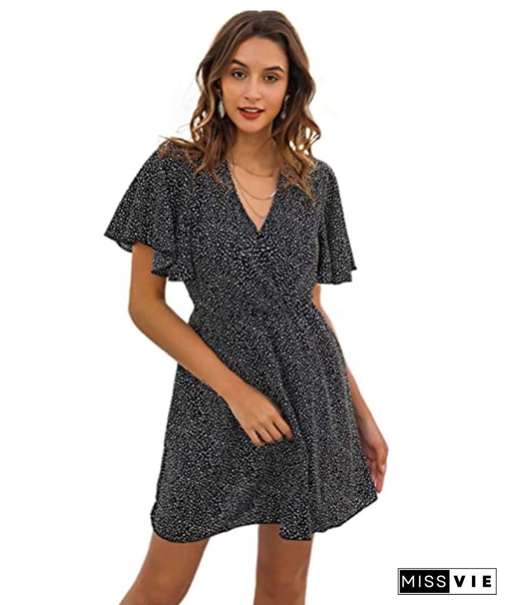 V-neck Short Sleeve Women's Dress