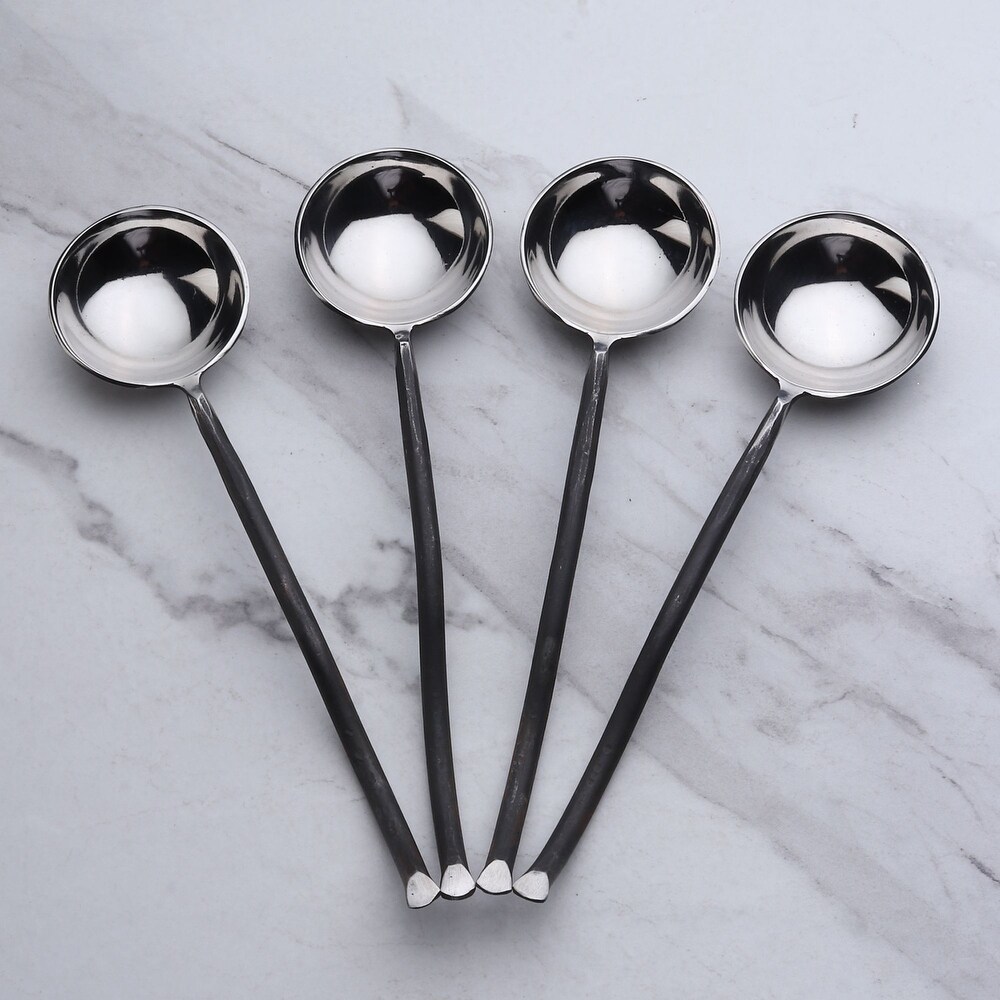 Twig Design Burnt Black Sugar Spoon 4 Pcs. Set