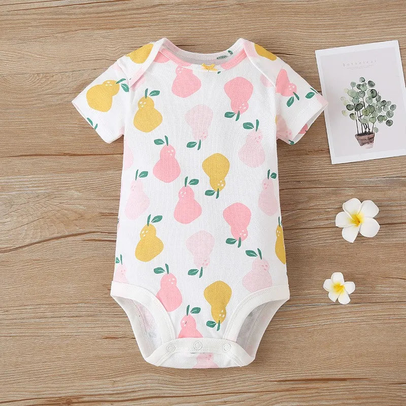 3 Pieces Newborn Infant Baby girl clothes 2023 Summer Cute Cartoon Bodysuit+Tops+Shorts Soft Cotton Bebies Kids Outfits