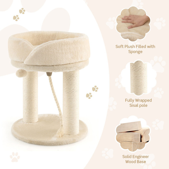 Costway 83460915 Cat Climbing Tree with Plush Perc...