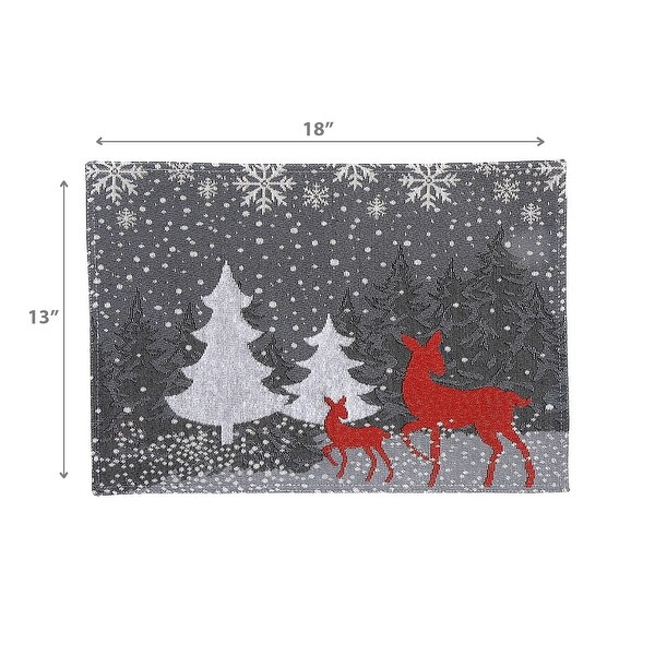 Tapestry Placemat Reindeer and Tree 13 X 18