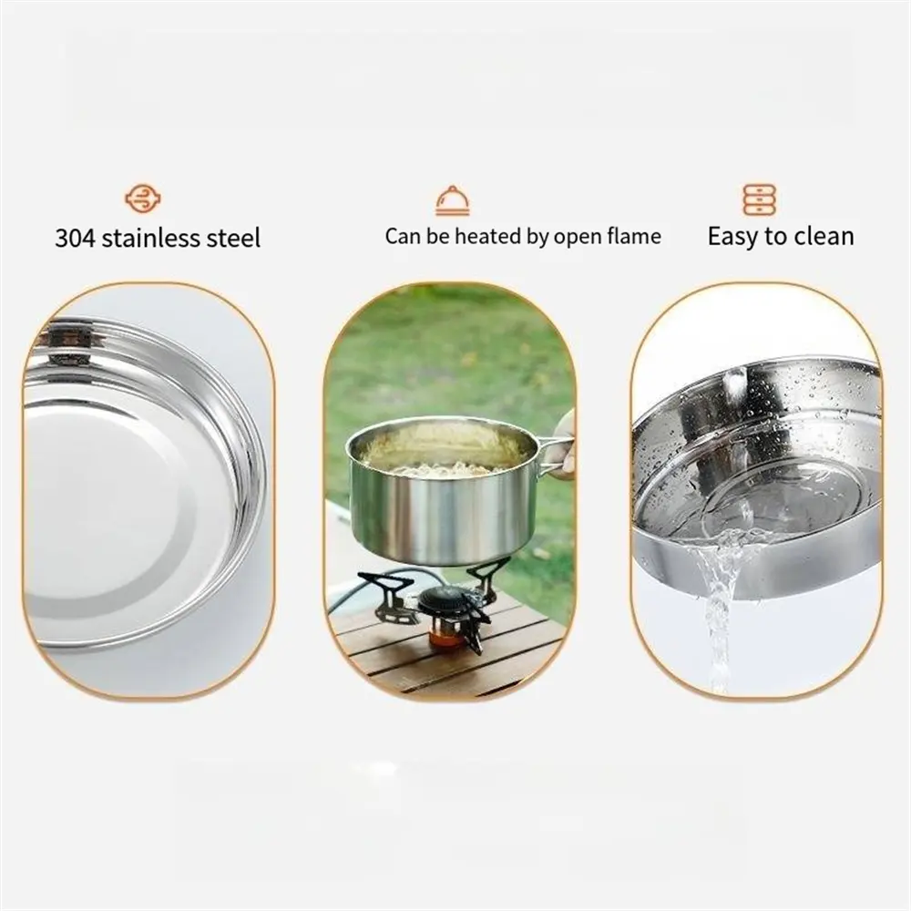 High Quality Picnic Tableware Kitchen Supplies 304 Stainless Steel Camping Pot Set