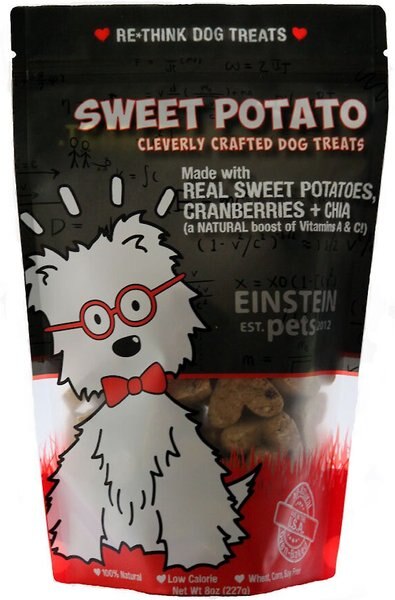 Einstein Pets Wheat-Free Real Sweet Potatoes， Cranberries and Chia Natural Oven Baked Dog Treats， 8-oz bag