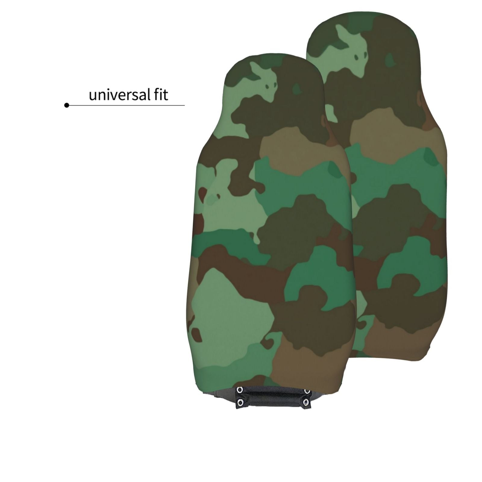 LNWH Car Seat Covers， Green Camouflage Pattern Car Interior Seat Covers - Universal Fit Most Cars， SUV， Trucks， 2pcs Car Seat Protectors