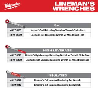 MW Lineman's 5-in-1 Ratcheting Wrench 48-22-9216